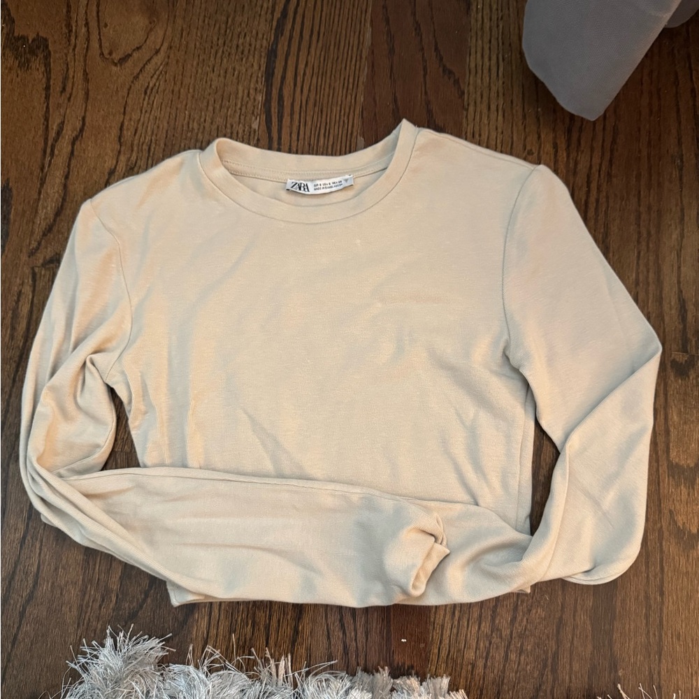 Zara Cream Long Sleeve Top